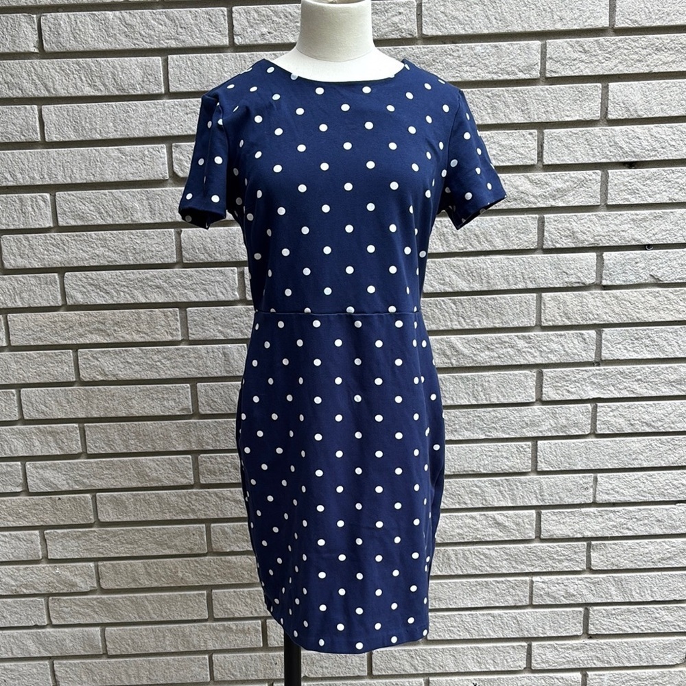 Old Navy Blue and White Polka Dot Dress Size M